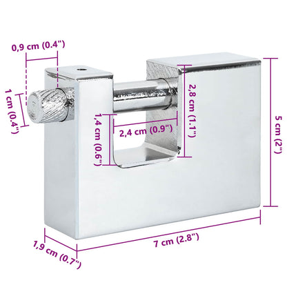 Padlock 2 pcs Silver Steel