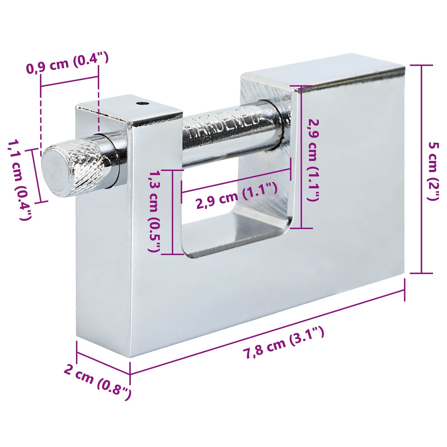 Padlock 6 pcs Silver Steel