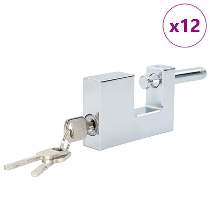 Padlock 12 pcs Silver Steel