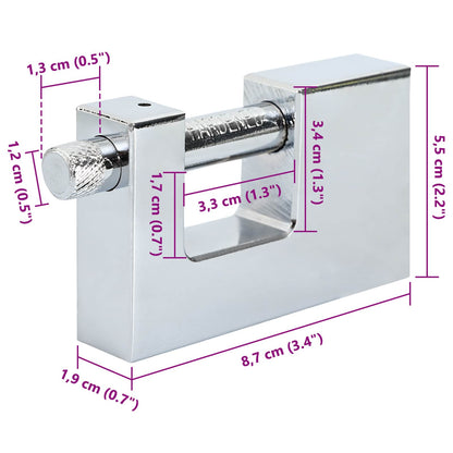 Padlock 2 pcs Silver Steel