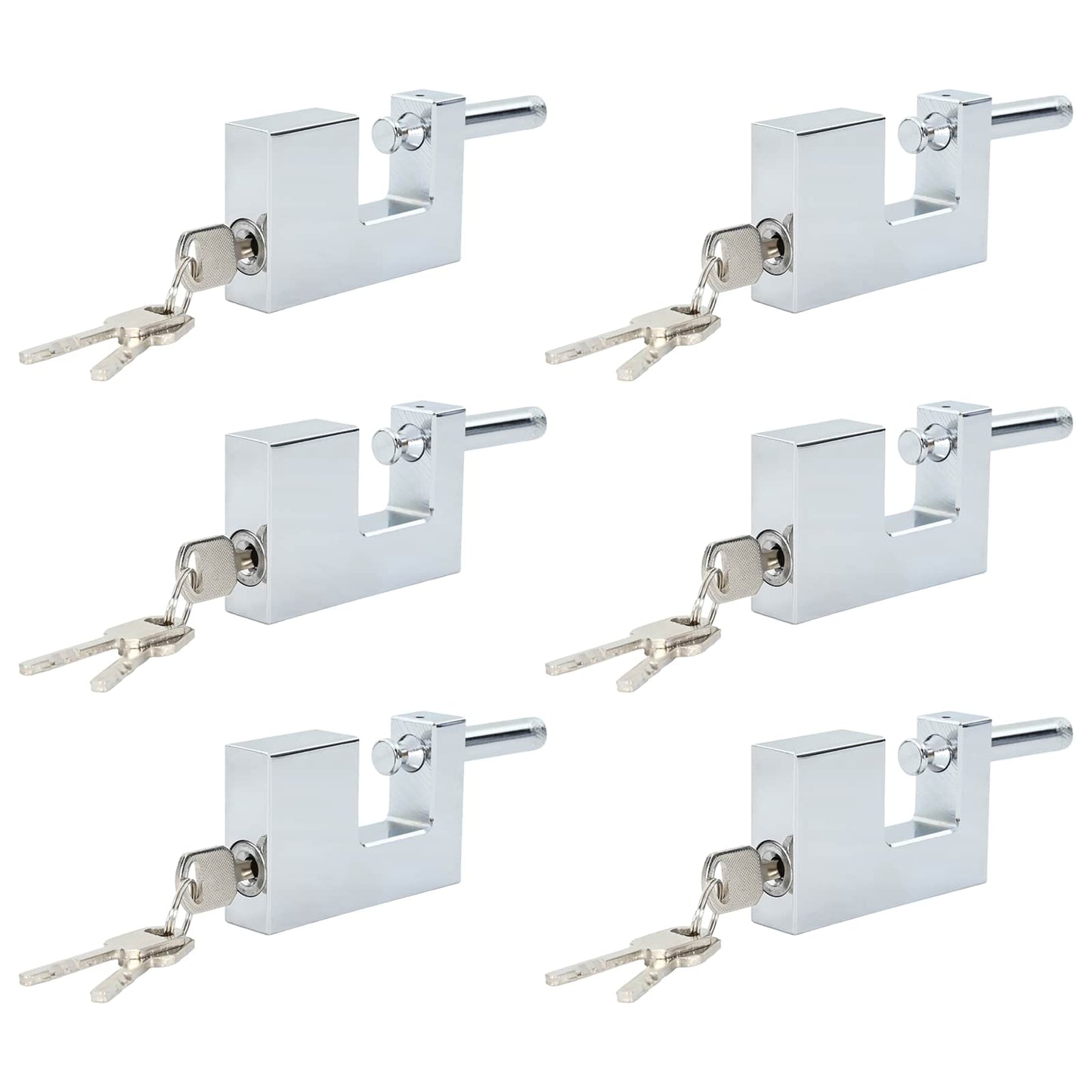 Padlock 6 pcs Silver Steel
