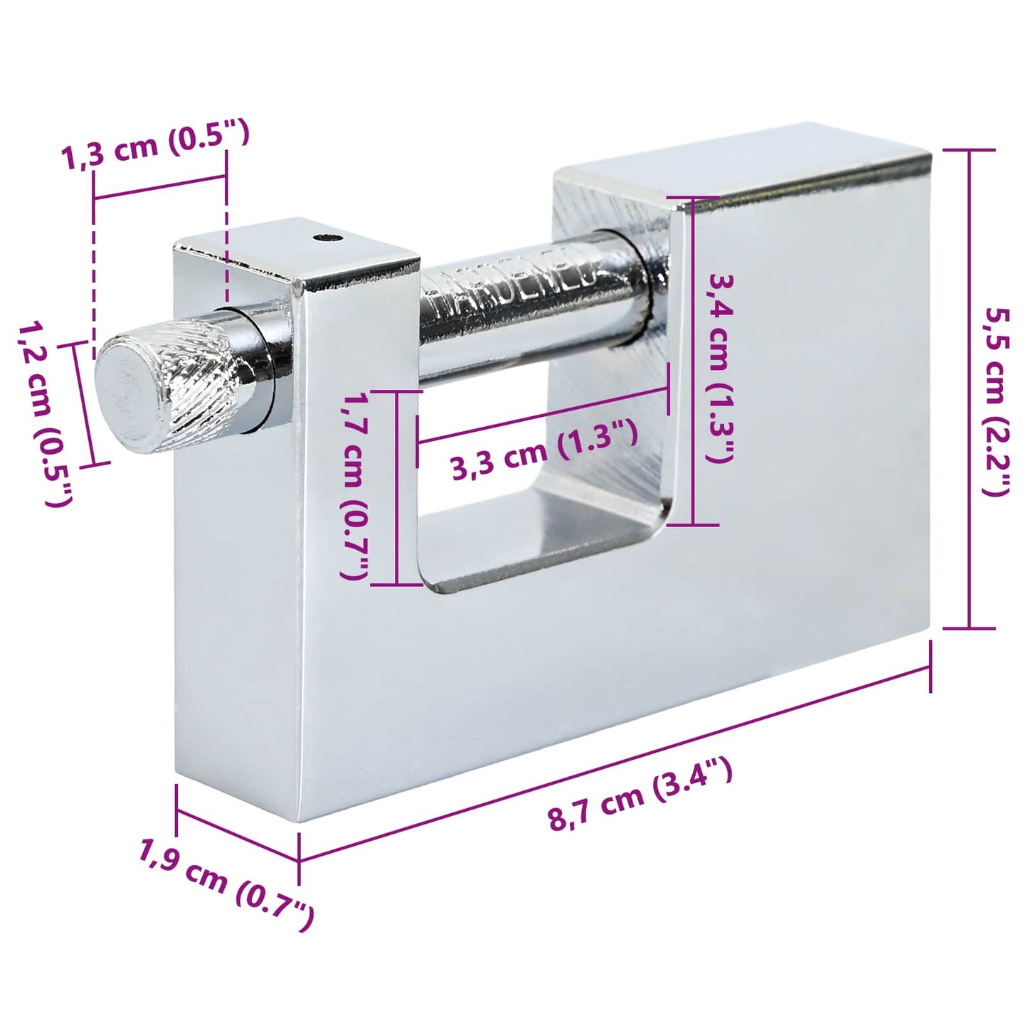 Padlock 6 pcs Silver Steel