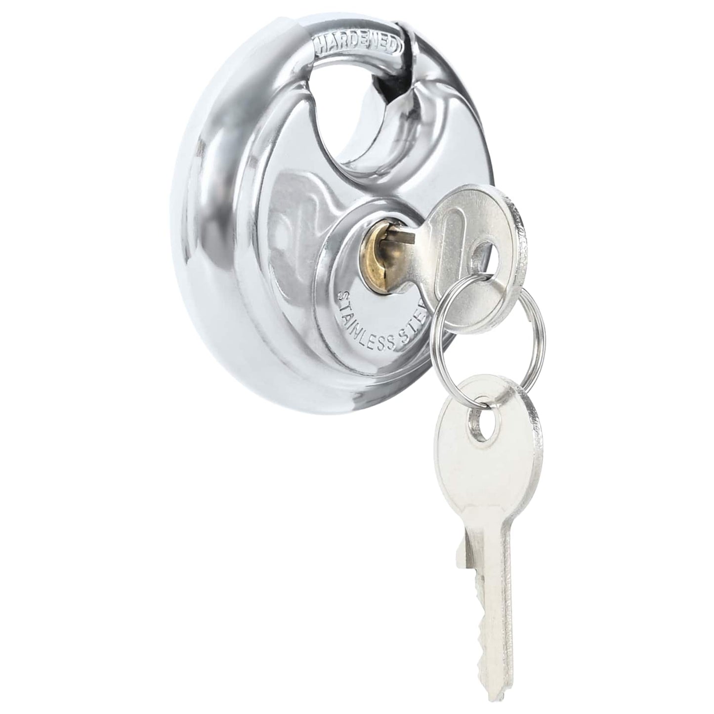 Discus Locks with Keys Silver Stainless Steel