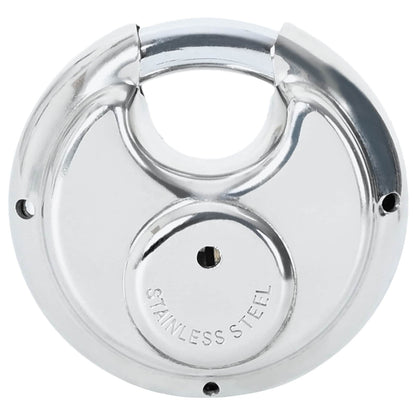 Discus Locks with Keys Silver Stainless Steel