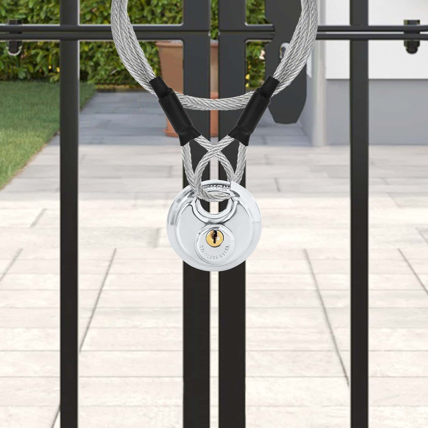 Discus Locks with Keys 6 pcs Silver 7 x 2.4 x 7 cm