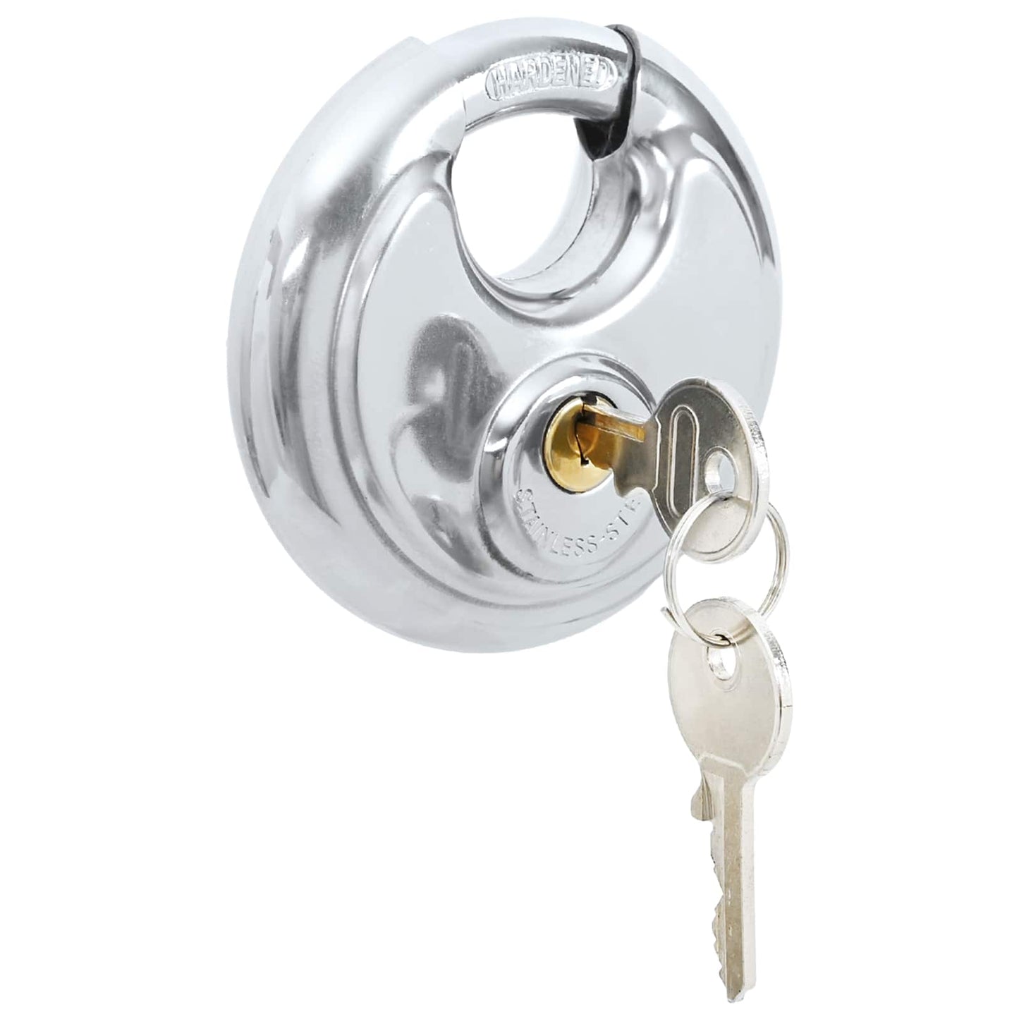 Discus Locks with Keys Silver Stainless Steel