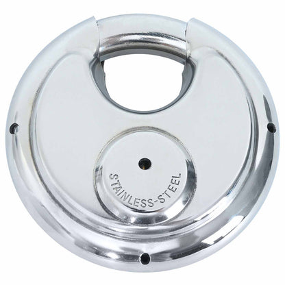 Discus Locks with Keys Silver Stainless Steel