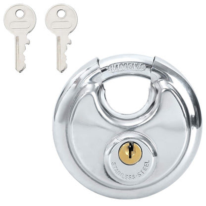 Discus Locks with Keys Silver Stainless Steel