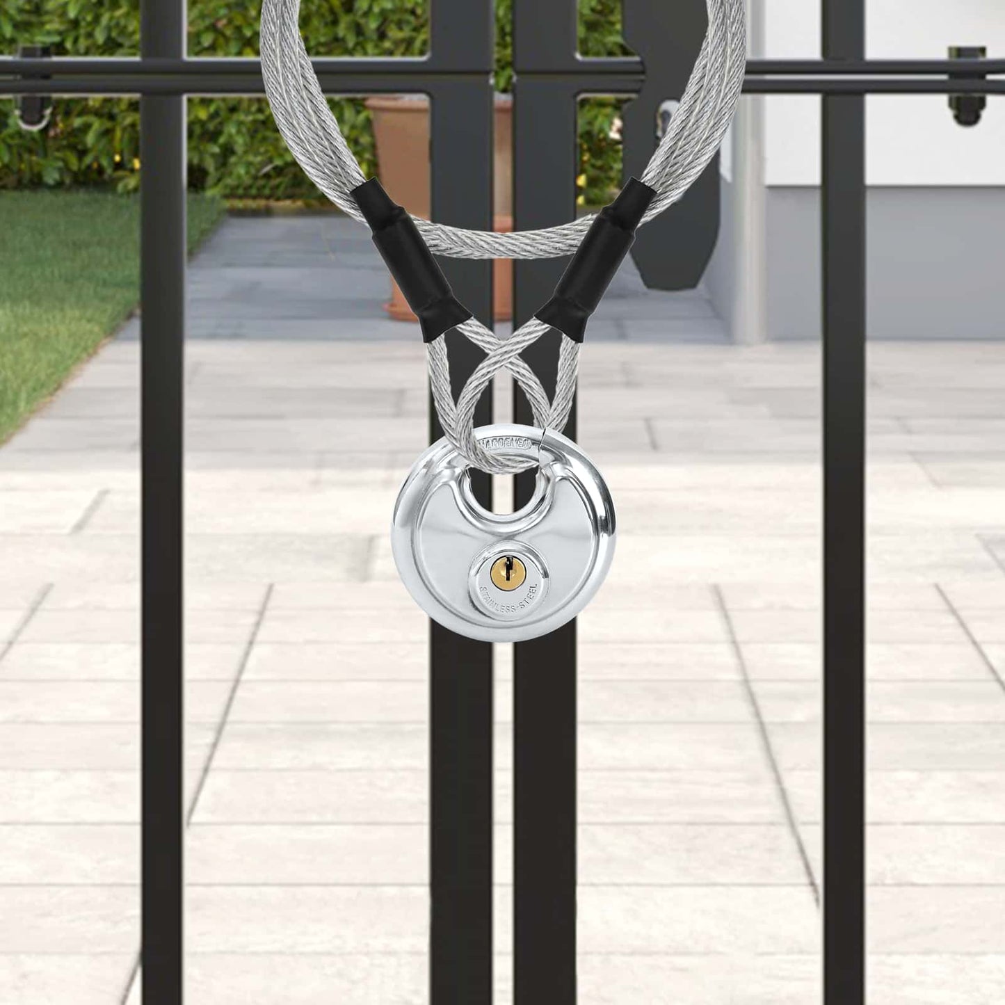 Discus Locks with Keys 12 pcs Silver 9 x 2.8 x 9 cm