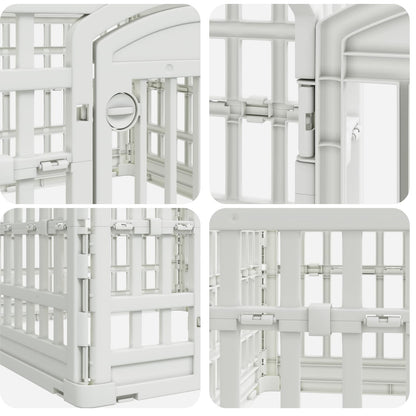 4 Panel Dog Playpen 60 x 60 x 38 cm Plastic White Foldable