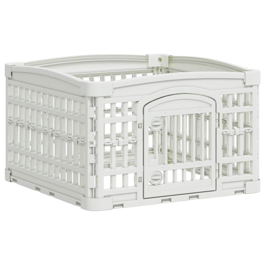 4 Panel Dog Playpen 60 x 60 x 38 cm Plastic White Foldable