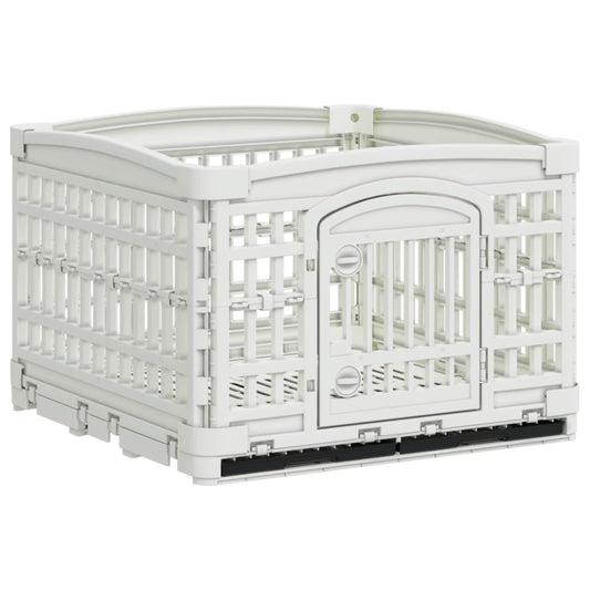 4 Panel Dog Playpen 122 x 106.5 x 82 cm Plastic White Foldable