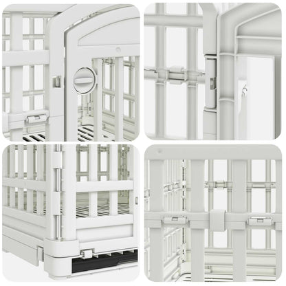 4 Panel Dog Playpen 177.5 x 154.5 x 112 cm Plastic White