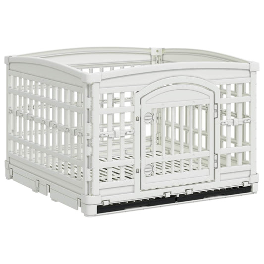 4 Panel Dog Playpen 177.5 x 154.5 x 112 cm Plastic White