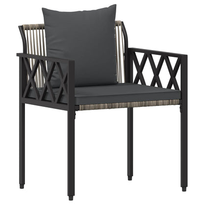 Outdoor Furniture Set 4 pcs Grey and Dark Grey Poly Rattan