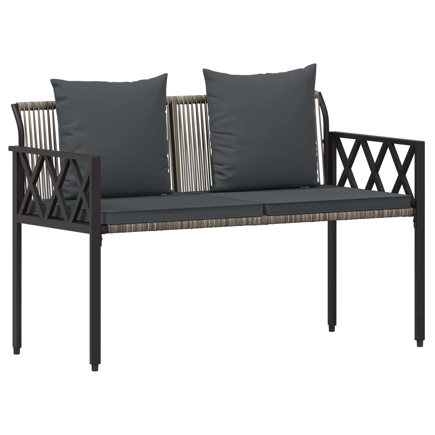 Outdoor Furniture Set 4 pcs Grey and Dark Grey Poly Rattan