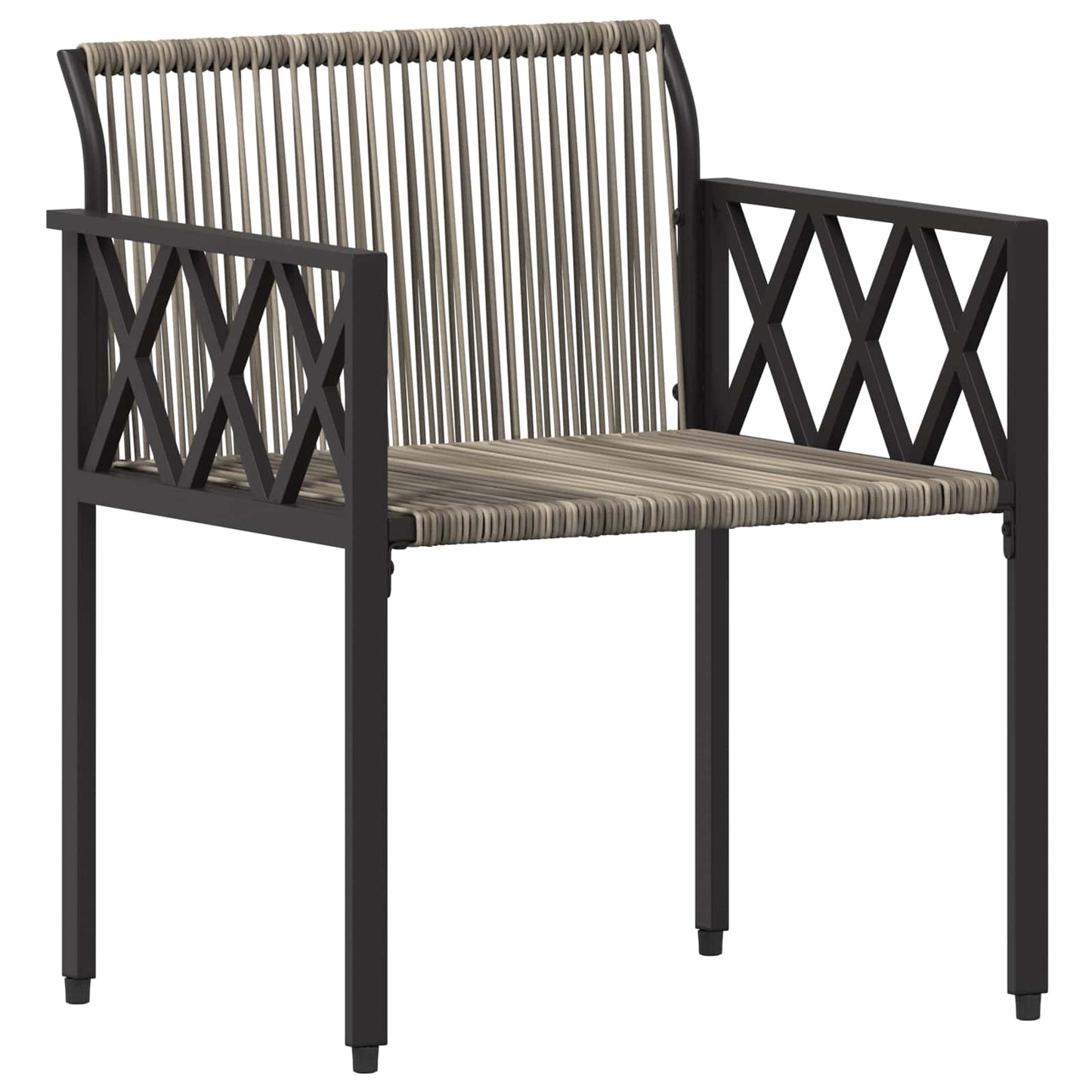Outdoor Furniture Set 4 pcs Grey and Dark Grey Poly Rattan
