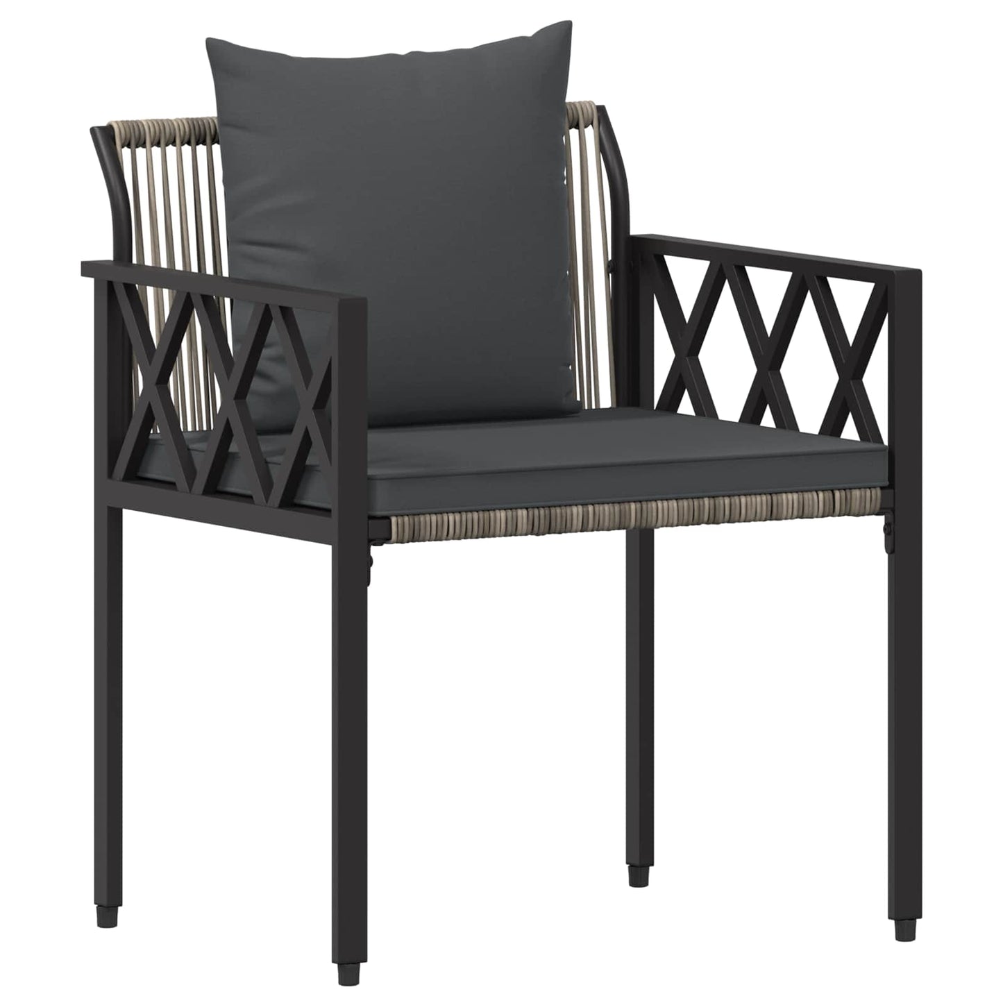Outdoor Furniture Set 3 pcs Grey and Dark Grey Poly Rattan