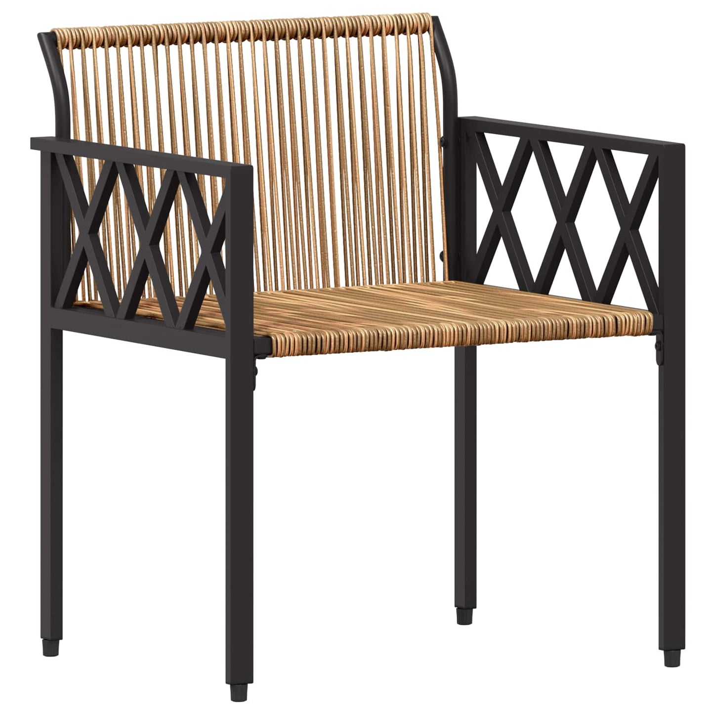 Outdoor Furniture Set 3 pcs Brown and Cream White Poly Rattan