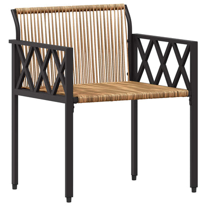 Outdoor Furniture Set 3 pcs Brown and Cream White Poly Rattan