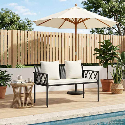 Outdoor Benches 2 -Seater 116 x 56 x 75 cm Poly Rattan