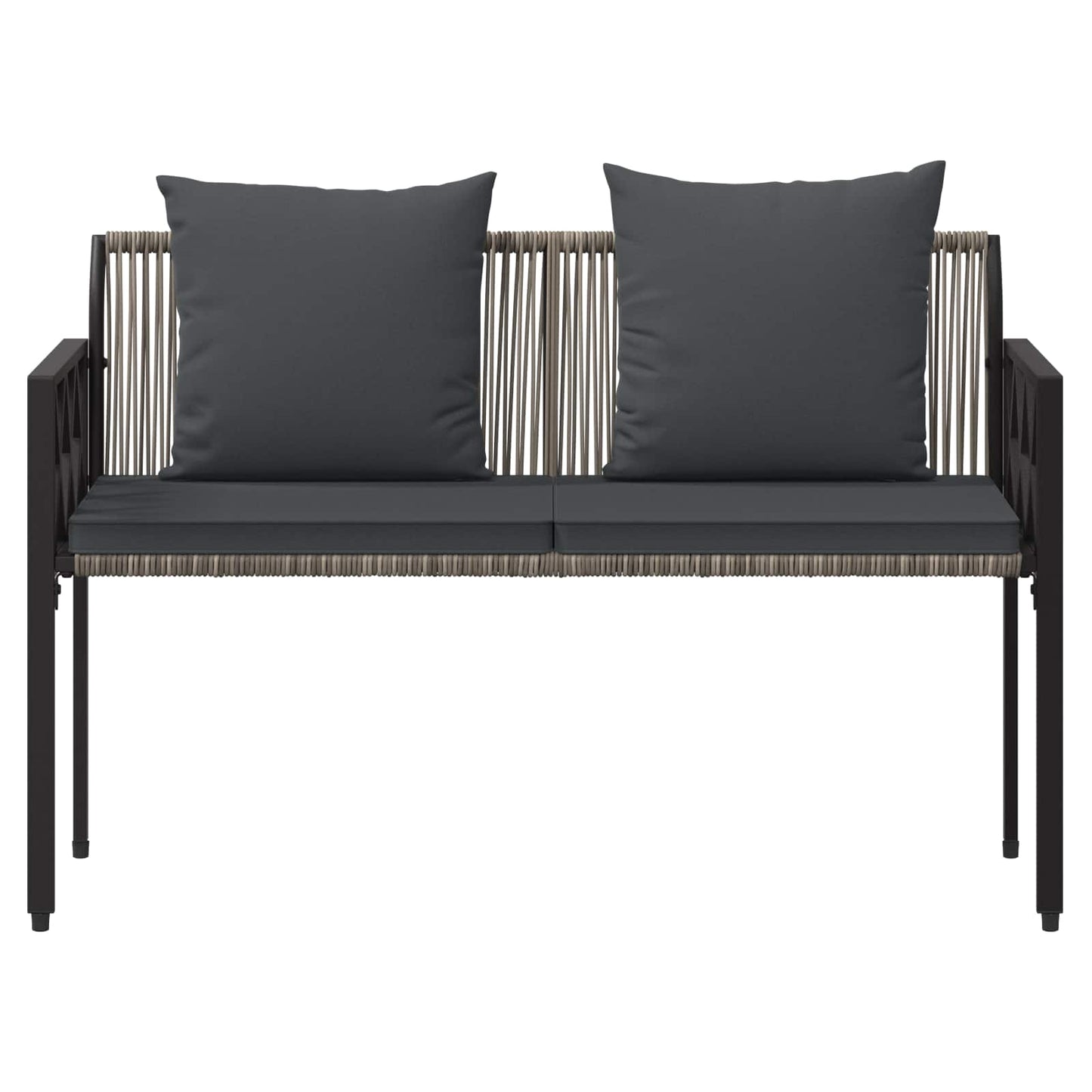 Outdoor Benches 2 -Seater 116 x 56 x 75 cm Poly Rattan