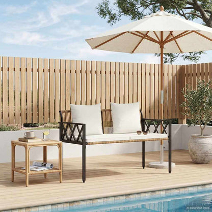 Outdoor Benches 2 -Seater 116 x 56 x 75 cm Poly Rattan