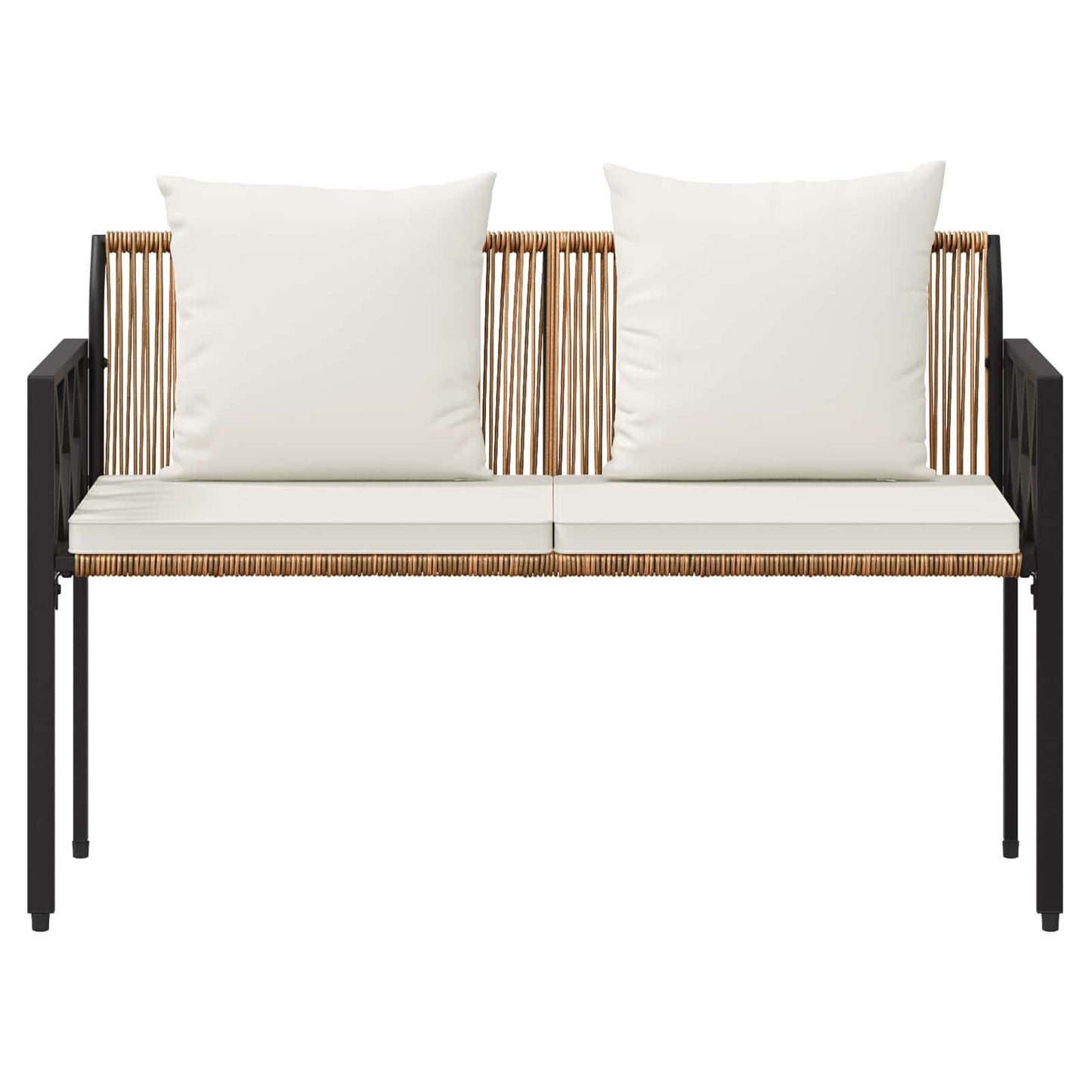 Outdoor Benches 2 -Seater 116 x 56 x 75 cm Poly Rattan