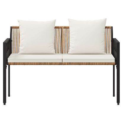 Outdoor Benches 2 -Seater 116 x 56 x 75 cm Poly Rattan