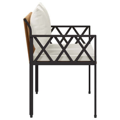 Outdoor Benches 2 -Seater 116 x 56 x 75 cm Poly Rattan