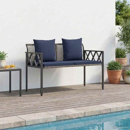 Outdoor Benches 2 -Seater 116 x 56 x 75 cm Poly Rattan