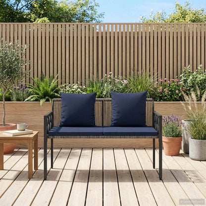 Outdoor Benches 2 -Seater 116 x 56 x 75 cm Poly Rattan