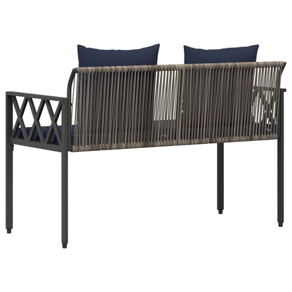 Outdoor Benches 2 -Seater 116 x 56 x 75 cm Poly Rattan