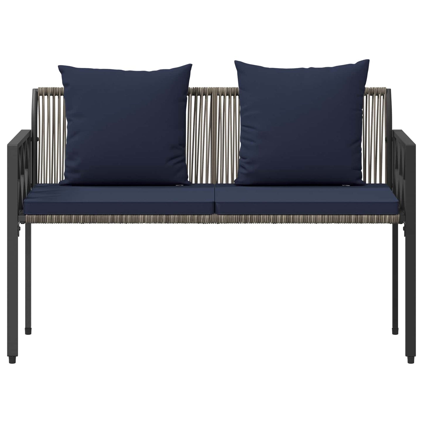 Outdoor Benches 2 -Seater 116 x 56 x 75 cm Poly Rattan