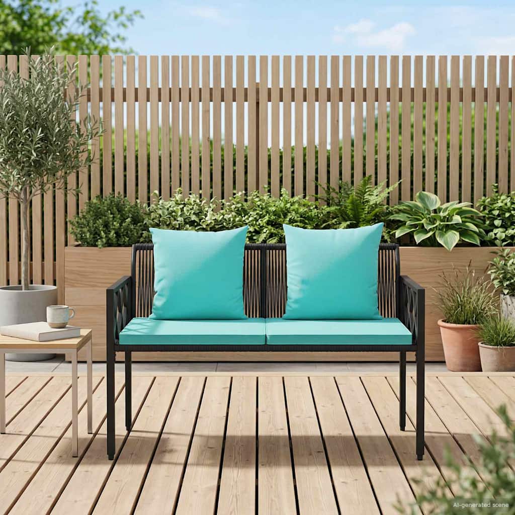Outdoor Benches 2 -Seater 116 x 56 x 75 cm Poly Rattan