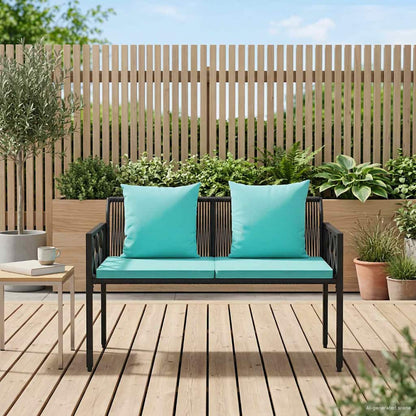 Outdoor Benches 2 -Seater 116 x 56 x 75 cm Poly Rattan