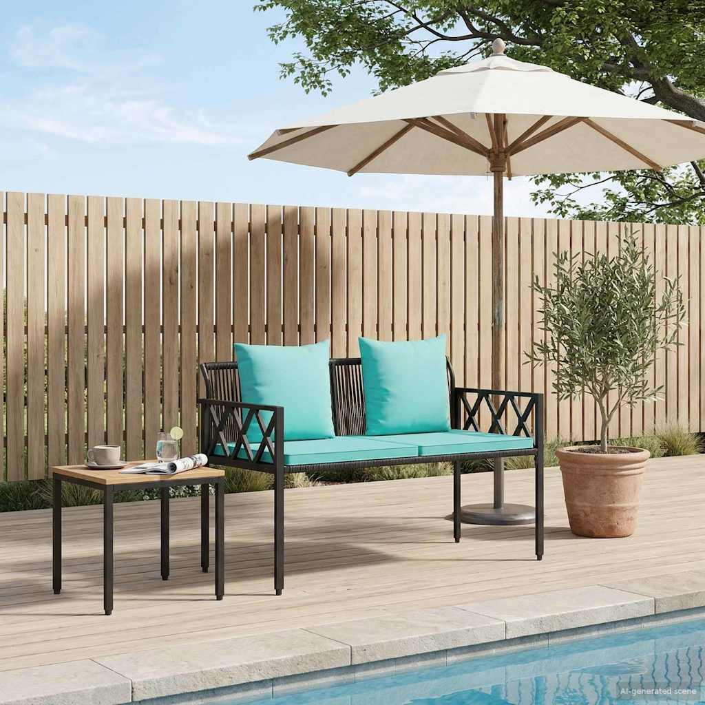 Outdoor Benches 2 -Seater 116 x 56 x 75 cm Poly Rattan