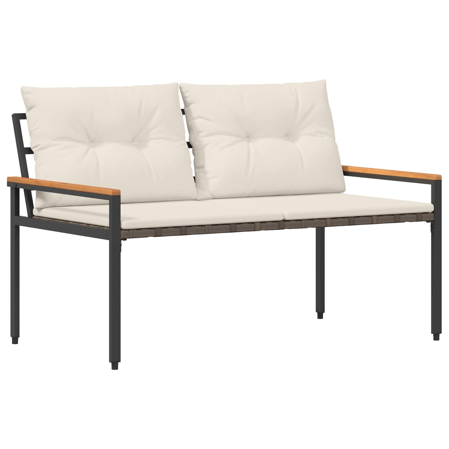 Outdoor Furniture Set 4 pcs Cream White Poly Rattan