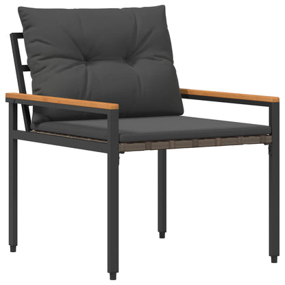 Outdoor Furniture Set 4 pcs Dark Grey Poly Rattan