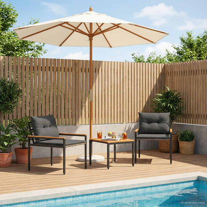 Outdoor Furniture Set 3 pcs Dark Grey Poly Rattan