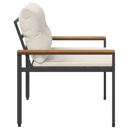 Outdoor Bench 2 -Seater 116 x 67.5 x 72 cm Poly Rattan