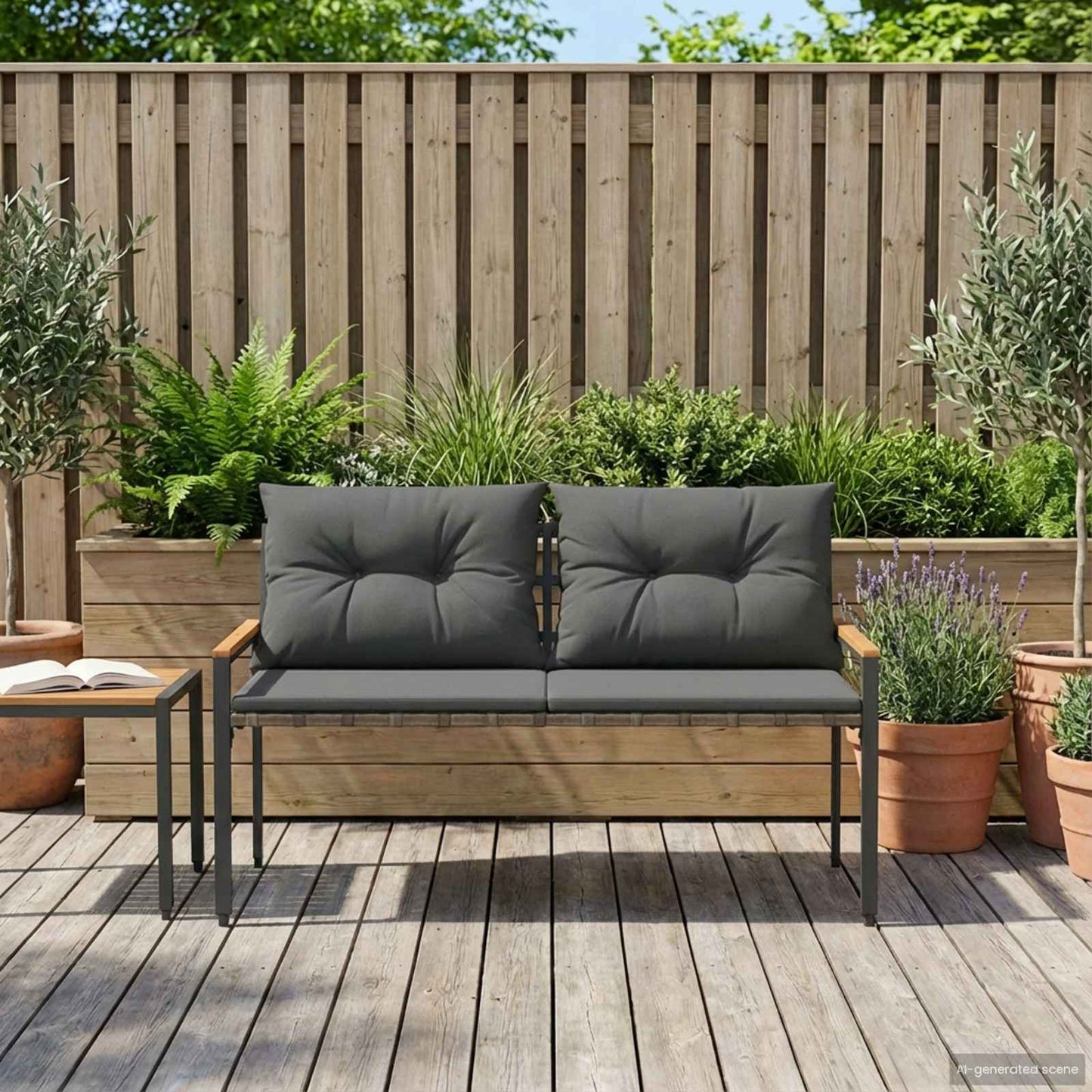 Outdoor Bench 2 -Seater 116 x 67.5 x 72 cm Poly Rattan