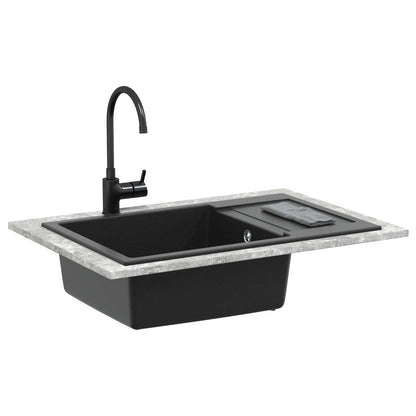 Sink Black 780 x 500 mm 80% Quartz and 20% Resin