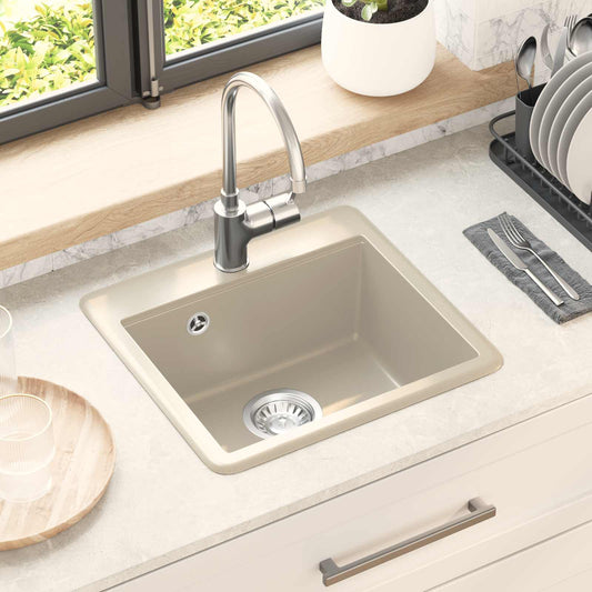 Sink 80% Quartz and 20% Resin 470 x 440 mm Beige