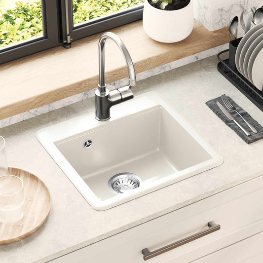 Sink 80% Quartz and 20% Resin 470 x 440 mm White