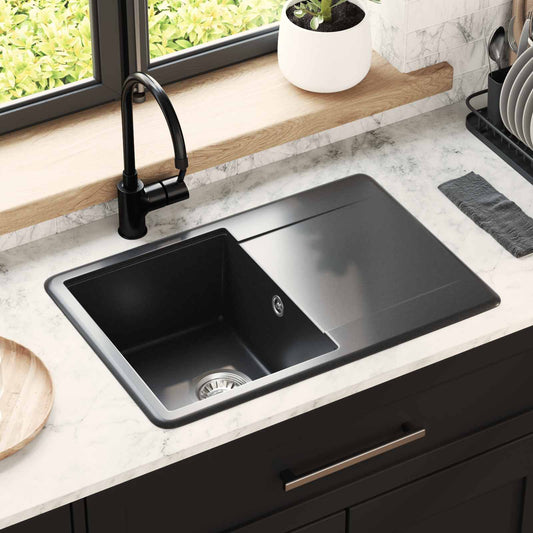 Sink 80% Quartz and 20% Resin 670 x 460 mm Black