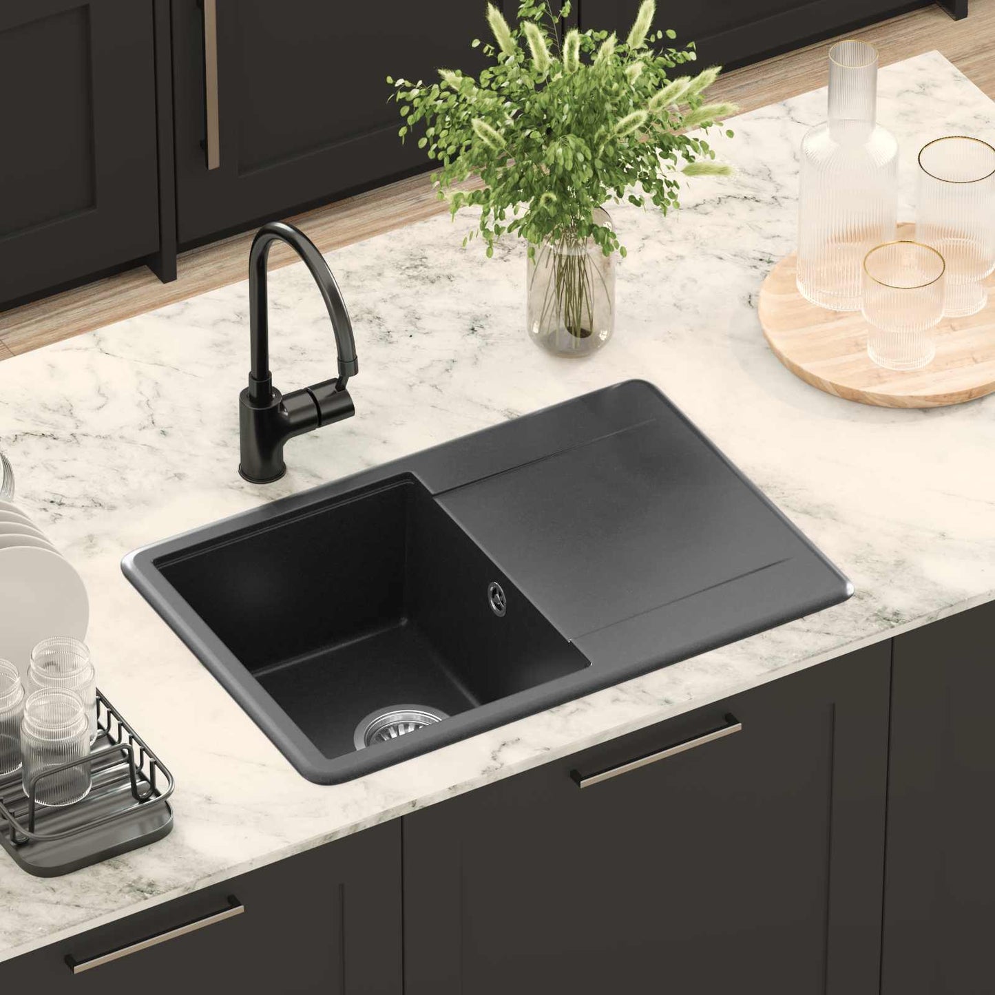 Sink Black 670 x 460 mm Granite