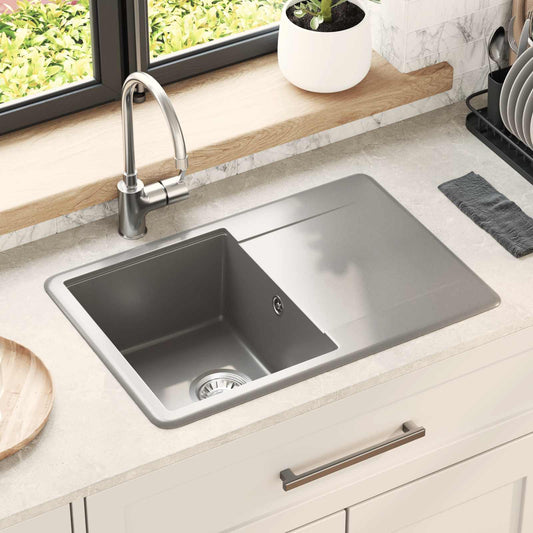 Sink 80% Quartz and 20% Resin 670 x 460 mm Grey