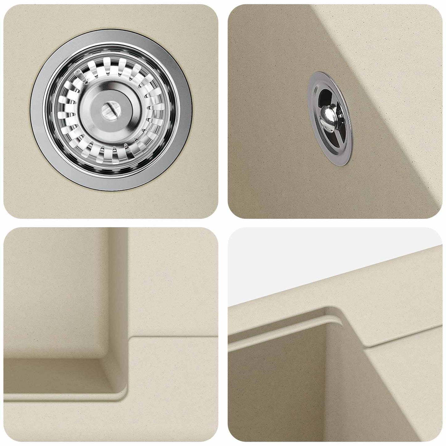 Sink Beige 670 x 460 mm 80% Quartz and 20% Resin