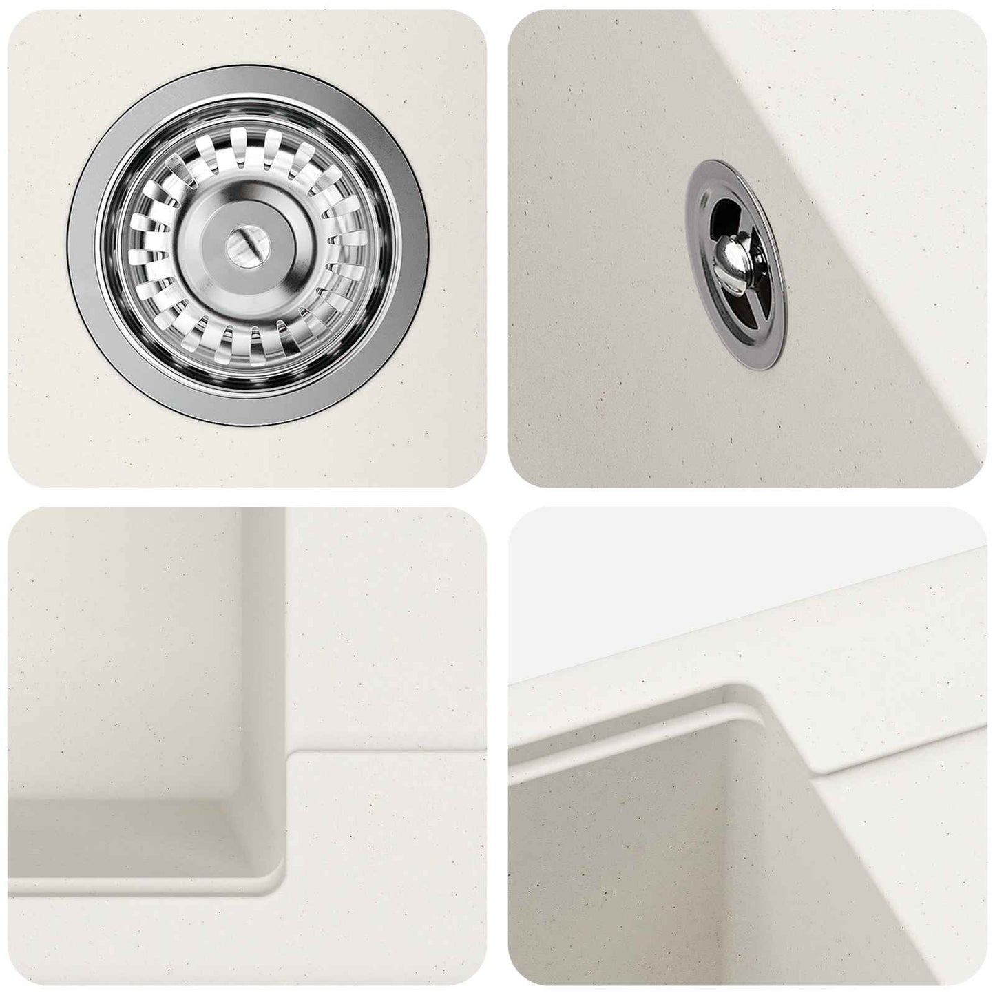 Sink White 670 x 460 mm 80% Quartz and 20% Resin